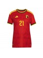 Belgien Timothy Castagne #21 Heimtrikot für Frauen WM 2026 Kurzarm Belgien Timothy Castagne #21 Heimtrikot für Frauen WM 2026 Kurzarm